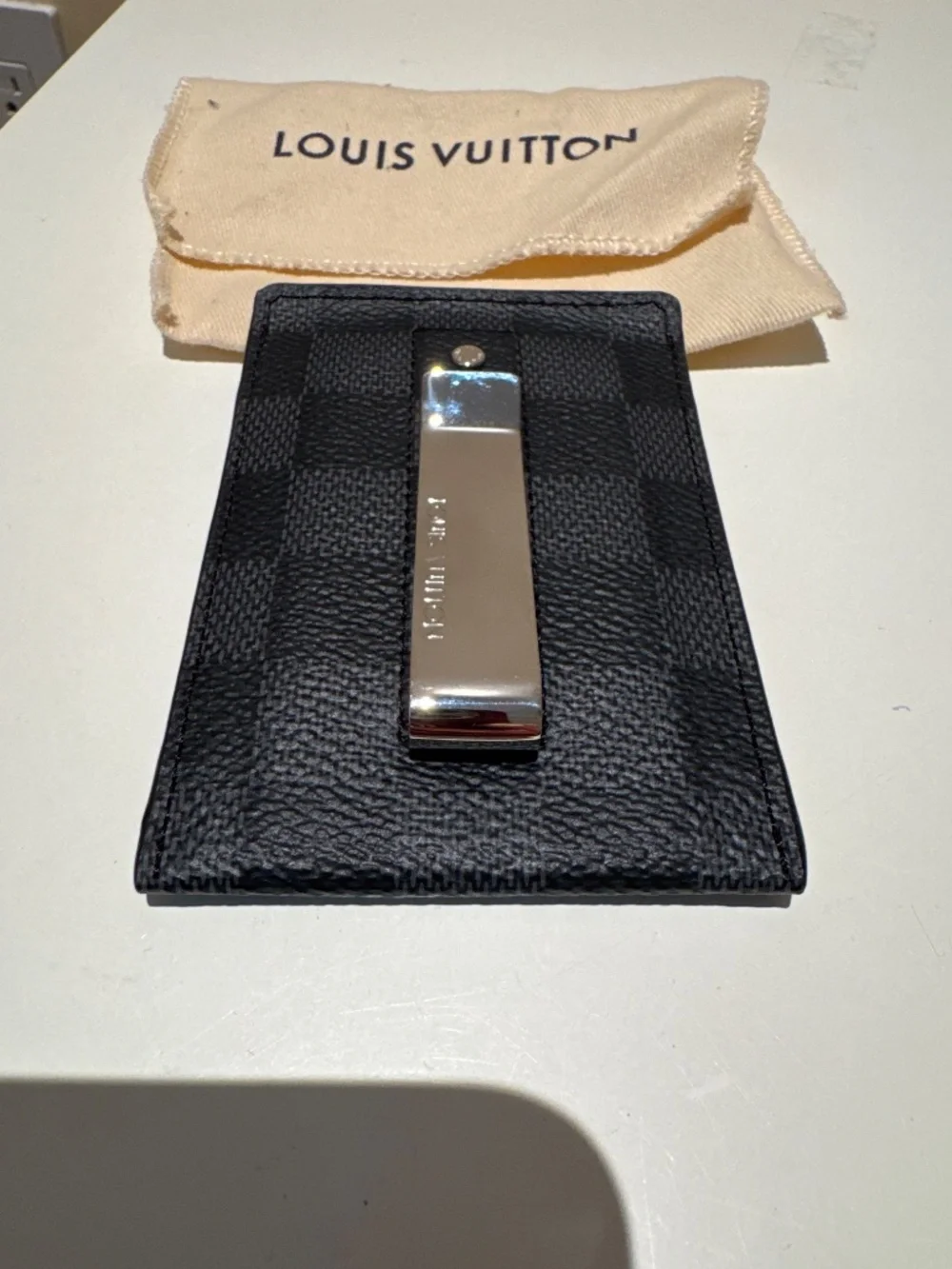 Louis Vuitton Damier Graphite Black/Gray Money Clip Credit Card Holder